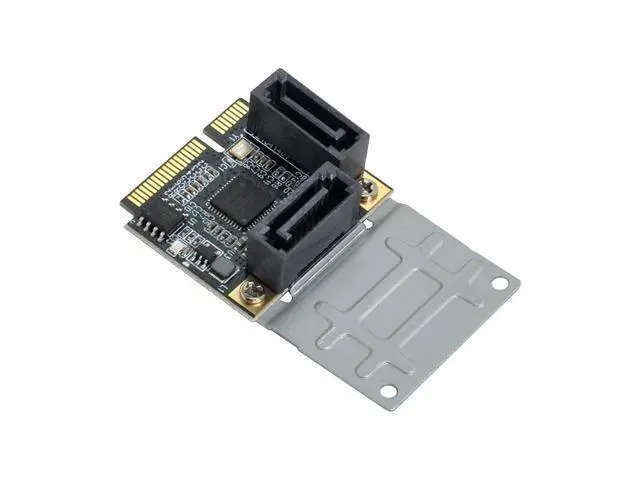 Alt view image 7 of 7 - Vszerda Mini PCI-E PCI Express to SATA 3.0 Dual Ports Adapter Converter Hard Drive Extension Card