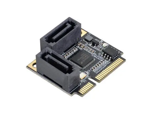 Alt view image 6 of 7 - Vszerda Mini PCI-E PCI Express to SATA 3.0 Dual Ports Adapter Converter Hard Drive Extension Card