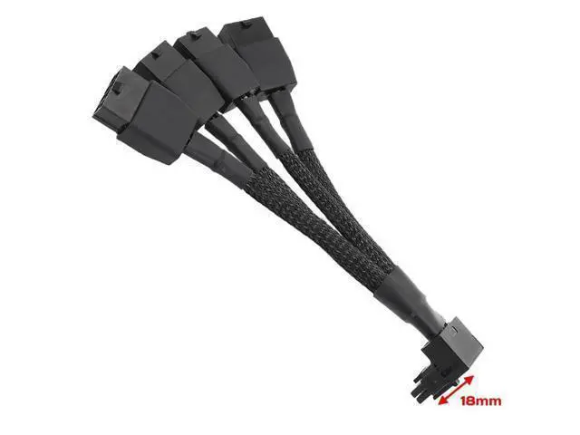 Alt view image 4 of 4 - Vszerda 12VHPWR 16 Pin 12+4 pin GPU Cable to 4X 8 Pin PCIe 5.0 Extension 90 Degree Angle Sleeved Adapter for GeForce RTX 4090 4080 4070Ti 3090Ti Graphic Card 5.9-inch (Type B)