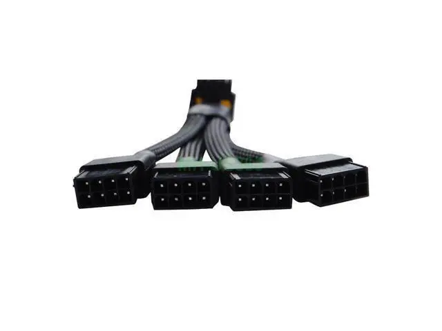Alt view image 2 of 4 - Vszerda 12VHPWR 16 Pin 12+4 pin GPU Cable to 4X 8 Pin PCIe 5.0 Extension 90 Degree Angle Sleeved Adapter for GeForce RTX 4090 4080 4070Ti 3090Ti Graphic Card 5.9-inch (Type B)