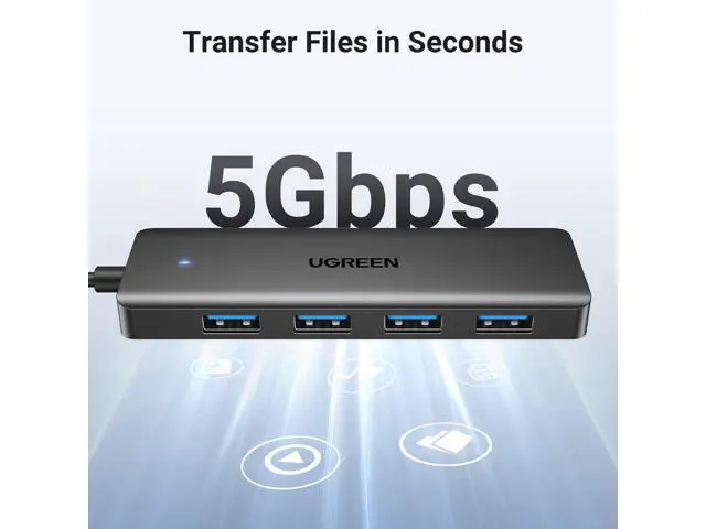 Alt view image 3 of 7 - UGREEN USB 3.0 Hub, 4 Ports USB A Splitter Ultra-Slim USB Expander for Mouse, Keyboard, Flash Drive, U Disk, Printer Compatible with Laptop, Desktop PC, Xbox, PS5, and More
