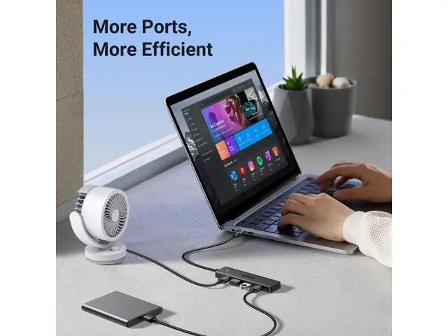 Alt view image 7 of 7 - UGREEN USB 3.0 Hub, 4 Ports USB A Splitter Ultra-Slim USB Expander for Mouse, Keyboard, Flash Drive, U Disk, Printer Compatible with Laptop, Desktop PC, Xbox, PS5, and More