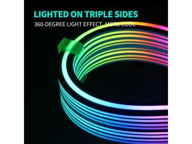 Alt view image 2 of 7 - Vszerda 8 Pin RGB GPU Cable,2 x 8Pin (6+2) PCIE RGB PSU Cables 5V 3Pin ARGB Graphics Card Power Supply Extension - for PC Build,Four Sides Lighting Strips White Style