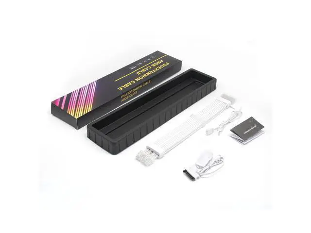 Alt view image 7 of 7 - Vszerda 8 Pin RGB GPU Cable,2 x 8Pin (6+2) PCIE RGB PSU Cables 5V 3Pin ARGB Graphics Card Power Supply Extension - for PC Build,Four Sides Lighting Strips White Style