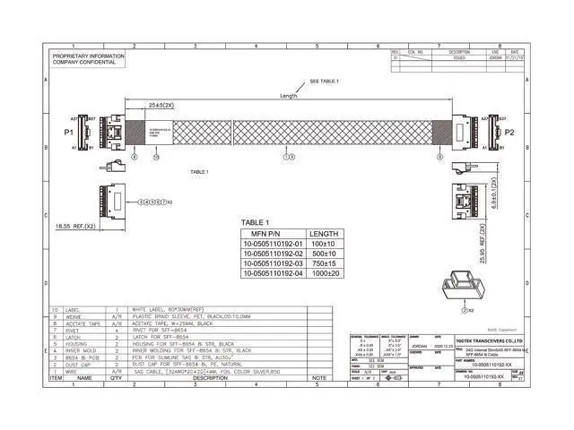 Alt view image 4 of 4 - Vszerda 24G SlimSAS SFF-8654 to SFF-8654 Cable, PCIe4.0, 85-ohm, Compatible with Servers, Storage Systems, Workstations & High-Performance Computing, 1-m(3.28ft)