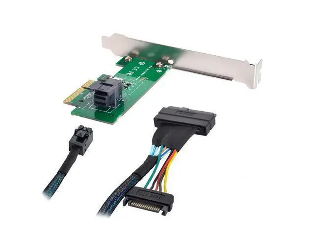 Alt view image 2 of 7 - Vszerda PCI-E 3.0 4.0 to SFF-8643 Card Adapter and U.2 U2 SFF-8639 NVME PCIe SSD Cable for Mainboard SSD