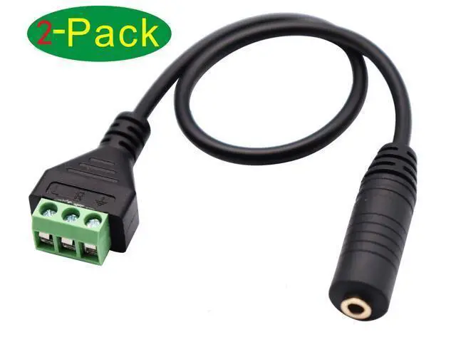 Alt view image 3 of 7 - Vszerda 3.5mm Screw Terminal Block Cable 3.5mm (1/8inch) Stereo Audio Female to 3 Pin/Way Female Bolt Screw AV Headphone Type Adapter Cable30CM/2Packs)(3Pole/F)