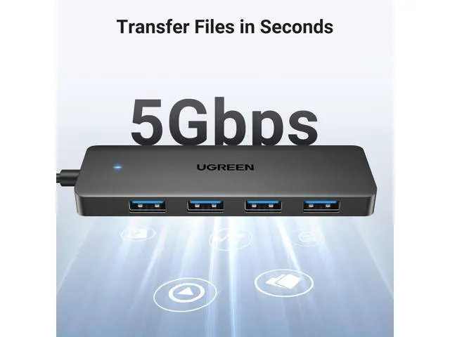 Alt view image 4 of 7 - UGREEN USB 3.0 Hub, 4 Ports USB A Splitter Ultra-Slim USB Expander for Mouse, Keyboard, Flash Drive, U Disk, Printer Compatible with Laptop, Desktop PC, Xbox, PS5, and More, 3.3ft