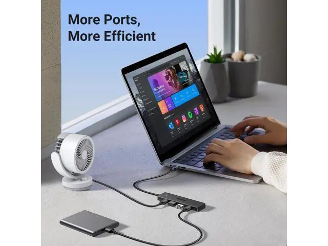 Alt view image 7 of 7 - UGREEN USB 3.0 Hub, 4 Ports USB A Splitter Ultra-Slim USB Expander for Mouse, Keyboard, Flash Drive, U Disk, Printer Compatible with Laptop, Desktop PC, Xbox, PS5, and More, 3.3ft