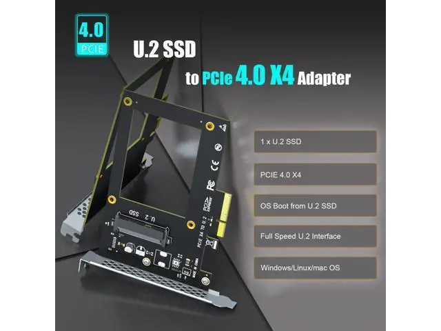 Alt view image 2 of 6 - Vszerda PU11 U.2 to PCIe 4.0 X4 Adapter for 2.5 Inch U.2 SSD, PCIe 4.0 X4 Full Speed