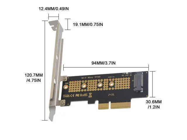 Alt view image 7 of 7 - Vszerda M.2 NVME to PCIe 4.0 x4 Adapter, NVME/AHCI SSD to PCIe Expansion Card, PCI-Express 4.0 x4 nvme Adapter Support 2230/2242/2260/2280 SSD for PCI-E X4 X8 X16 Slots
