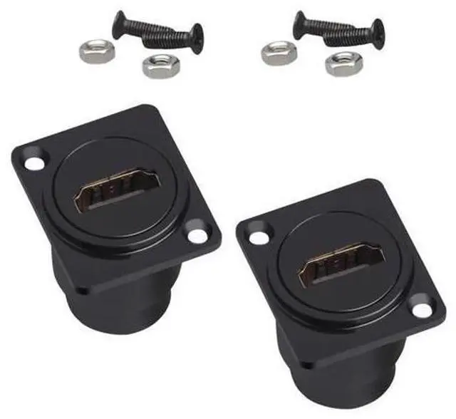 Main image of Vszerda 2-Pack HDMI Panel Mount Coupler, HDMI Panel Mount Pass Though Adapter, Female to Female 4K@60Hz Extension Threaded Fixed D-Type Bulkheld Adapter, for TV Monitor Projector