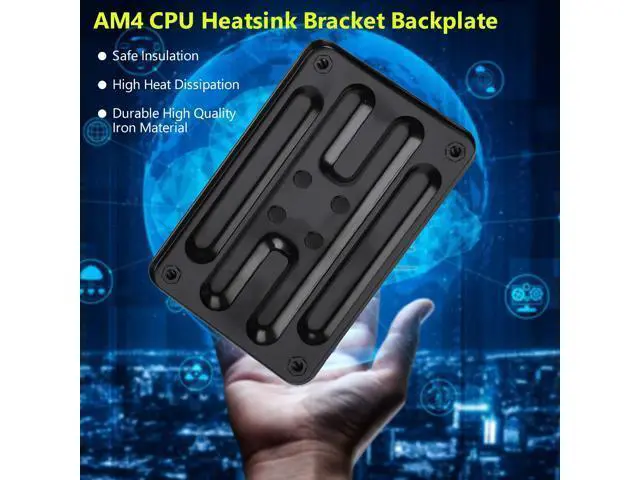 Alt view image 2 of 7 - Vszerda Metal AM4 CPU Heatsink Bracket Backplate, CPU Radiator Base Holder Mounting Backplane for AM4
