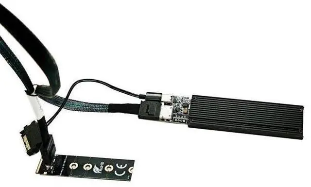 Main image of Vszerda M.2 NVME PCIe 4.0 Extension Cable,NGFF M-Key PCIe SSD Extender Card with OCuLink SFF-8611 PCI-Express 4i Cable 50cms