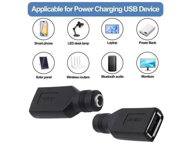Alt view image 6 of 7 - Vszerda USB A to DC 5.5mm x 2.1mm Adapter DC 5521 Female to USB A Female Power Converter Connector Charger Adapter for Laptop Small Fan Smartphone LED Desk Lamp -5pcs