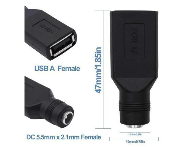 Alt view image 7 of 7 - Vszerda USB A to DC 5.5mm x 2.1mm Adapter DC 5521 Female to USB A Female Power Converter Connector Charger Adapter for Laptop Small Fan Smartphone LED Desk Lamp -5pcs
