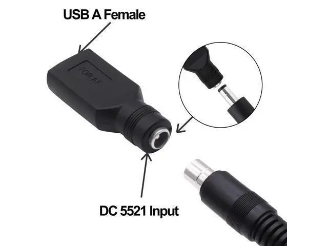 Alt view image 3 of 7 - Vszerda USB A to DC 5.5mm x 2.1mm Adapter DC 5521 Female to USB A Female Power Converter Connector Charger Adapter for Laptop Small Fan Smartphone LED Desk Lamp -5pcs