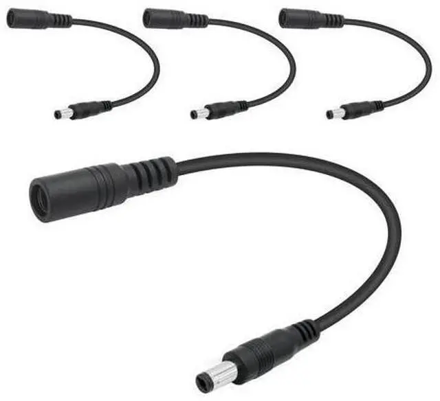 Main image of Vszerda Short 12V DC Power Cord - 4 Inch, Female 5.5mm x 2.5mm to Male 5.5mm x 2.1mm Plug Charging Cable Extension, for Router, Speaker & Other DC 5521 Port Equipment (4Pcs)