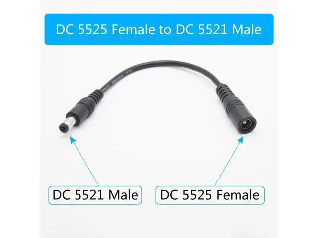 Alt view image 3 of 6 - Vszerda Short 12V DC Power Cord - 4 Inch, Female 5.5mm x 2.5mm to Male 5.5mm x 2.1mm Plug Charging Cable Extension, for Router, Speaker & Other DC 5521 Port Equipment (4Pcs)