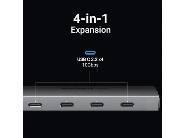 Alt view image 2 of 6 - UGREEN USB C Hub 10Gbps, 4 Ports USB 3.2 Data Only Adapter, High Speed Multiport Splitter for MacBook Air/Pro, iMac, iPad Pro, iPhone 15/15 Pro, Galaxy S23, and More