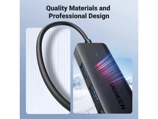 Alt view image 6 of 7 - UGREEN USB 3.0 Hub, 4 Ports USB A Splitter Ultra-Slim USB Expander for Mouse, Keyboard, Flash Drive, U Disk, Printer Compatible with Laptop, Desktop PC, Xbox, PS5, and More, 2ft