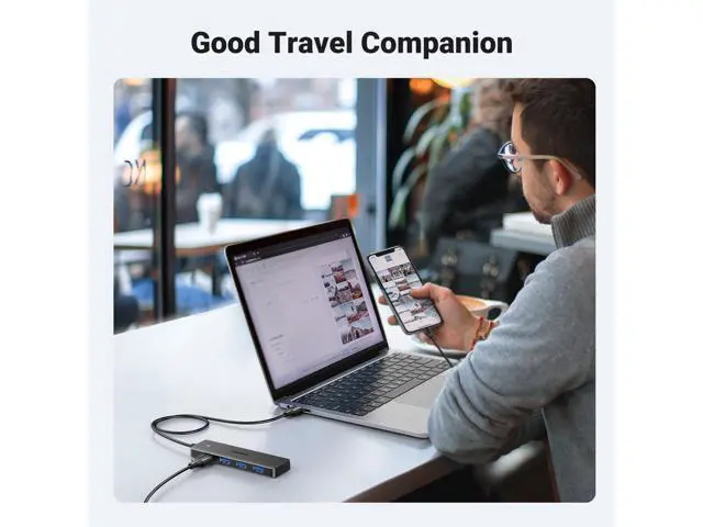 Alt view image 4 of 7 - UGREEN USB 3.0 Hub, 4 Ports USB A Splitter Ultra-Slim USB Expander for Mouse, Keyboard, Flash Drive, U Disk, Printer Compatible with Laptop, Desktop PC, Xbox, PS5, and More, 2ft