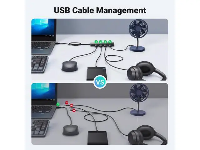 Alt view image 7 of 7 - UGREEN USB 3.0 Hub, 4 Ports USB A Splitter Ultra-Slim USB Expander for Mouse, Keyboard, Flash Drive, U Disk, Printer Compatible with Laptop, Desktop PC, Xbox, PS5, and More, 2ft