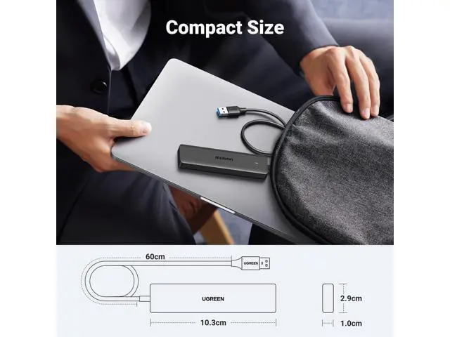 Alt view image 5 of 7 - UGREEN USB 3.0 Hub, 4 Ports USB A Splitter Ultra-Slim USB Expander for Mouse, Keyboard, Flash Drive, U Disk, Printer Compatible with Laptop, Desktop PC, Xbox, PS5, and More, 2ft