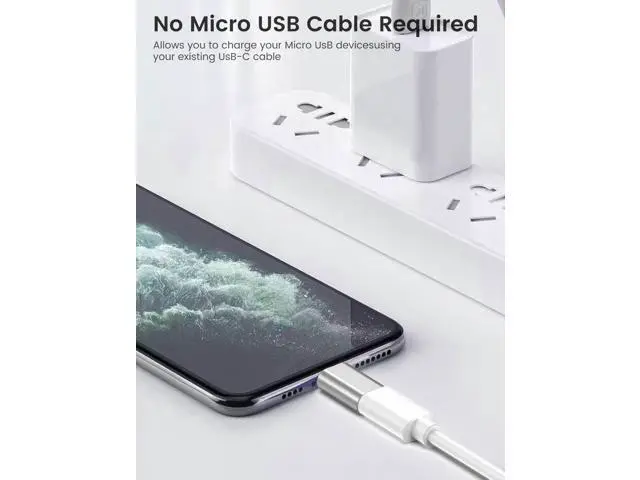 Alt view image 4 of 6 - Vszerda 6Pack Micro USB to USBC Adapter, Type C Female to Micro USB Male Convert Connector Support Charge Data Sync Compatible with Nexus 5 6 Samsung Galaxy S7 S7 Edge, and More Devices (Silver)