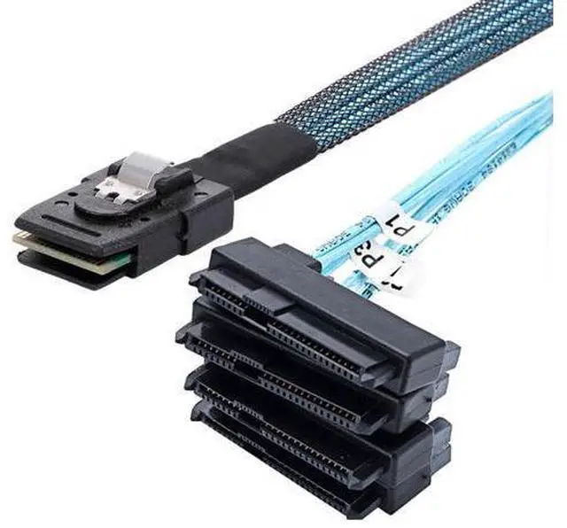 Main image of Vszerda Cable Internal Mini SAS 4X SFF-8087 36Pin Host to SAS Hard Disk SFF-8482 29Pin Target Fanout Cable with IDE Power 100cm