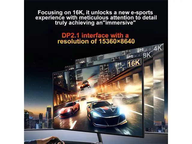Alt view image 6 of 7 - Vszerda 16K 80Gbps USB-C Type C Source to DisplayPort 2.1 Cable DP Male Monitor HDTV Cord 16K@30Hz DSC HDR Support USB4 Thunderbolt3/4 for Laptop 2.0m/6.56ft