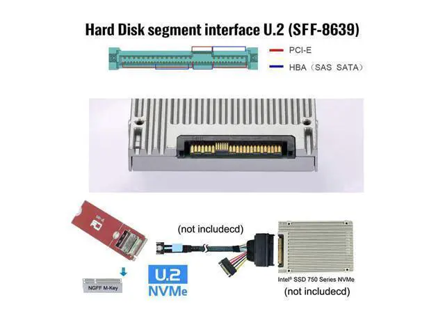 Alt view image 7 of 7 - Vszerda M-Key 22x80mm to Vertical MCIO Mini Cool Edge IO Female Host Adapter NVME PCIe4.0 SSD for SSD750 p3600 p3700 M.2