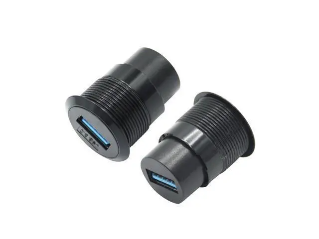 Alt view image 2 of 7 - Vszerda 2Pcs USB 3.0 Panel Mount Connector Socket, USB A Female to Female Fixed Pass Through Module with Dustcap, USB 3.0 High Speed Data Extension Coupler Adapter