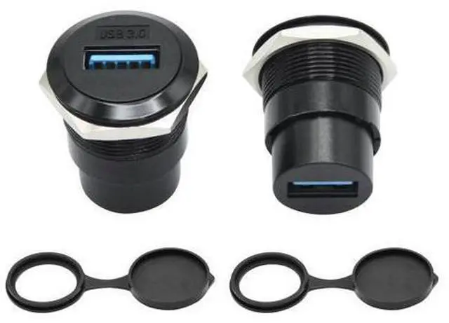 Main image of Vszerda 2Pcs USB 3.0 Panel Mount Connector Socket, USB A Female to Female Fixed Pass Through Module with Dustcap, USB 3.0 High Speed Data Extension Coupler Adapter
