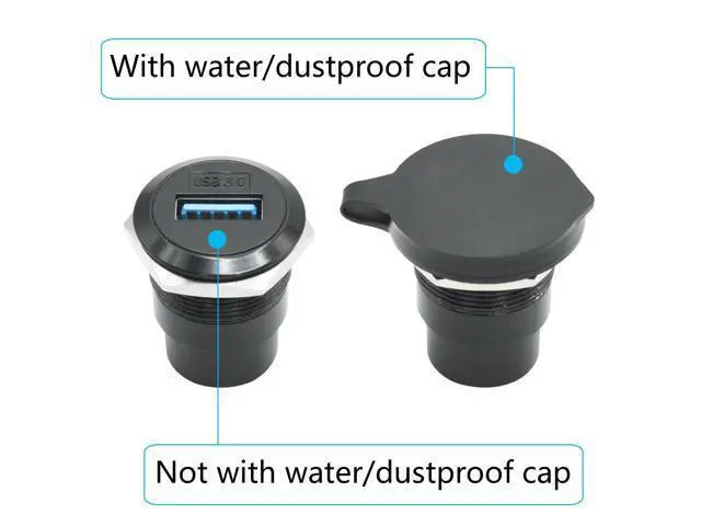 Alt view image 4 of 7 - Vszerda 2Pcs USB 3.0 Panel Mount Connector Socket, USB A Female to Female Fixed Pass Through Module with Dustcap, USB 3.0 High Speed Data Extension Coupler Adapter