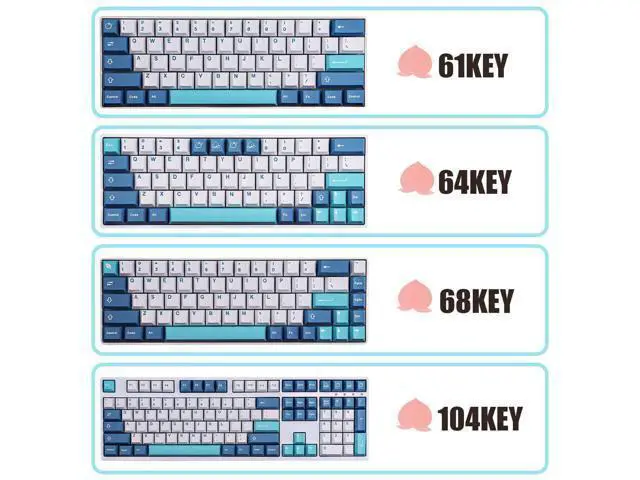 Alt view image 4 of 7 - Vszerda PBT Keycaps, 134 Keycaps Shoko Dye-Sublimation Keycap Set 6.25u 7u Spacebar Cherry Profile for Mechanical Keyboards English (US) Layout