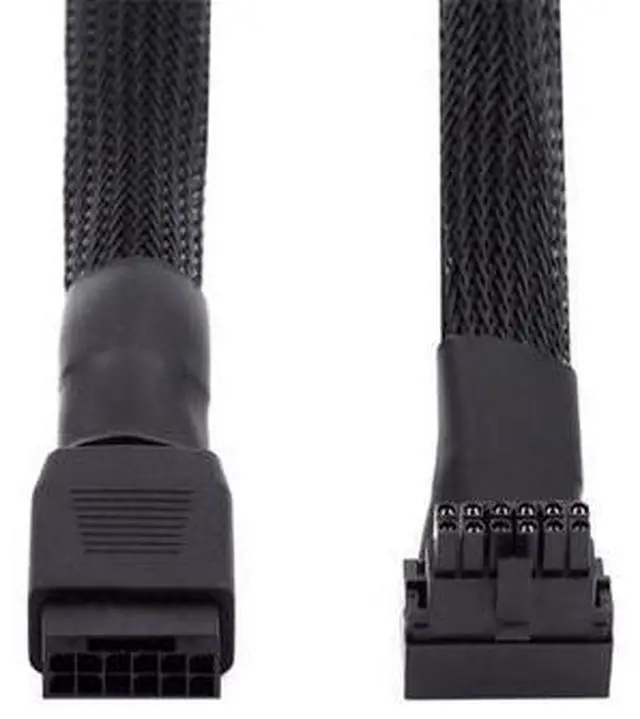Main image of Vszerda PCI-E 5.0 12VHPWR 16Pin 12+4P Male to Female ATX3.0 Power Modular Down Angled 90 Degree Extension Cable for 3080 3090TI PSU Graphics Card 17CM