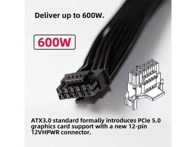 Alt view image 7 of 7 - Vszerda PCI-E 5.0 12VHPWR 16Pin 12+4P Male to Female ATX3.0 Power Modular Down Angled 90 Degree Extension Cable for 3080 3090TI PSU Graphics Card 17CM