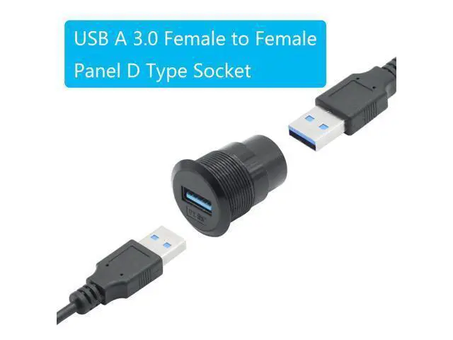 Alt view image 5 of 7 - Vszerda 2Pcs USB 3.0 Panel Mount Connector Socket, USB A Female to Female Fixed Pass Through Module with Dustcap, USB 3.0 High Speed Data Extension Coupler Adapter