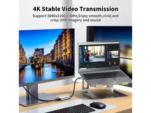 Alt view image 5 of 7 - Vszerda USB C to HD Adapter, High Speed USB Type-C to HD Adapter, Compatible with iPhone 15 Pro/Max, MacBook Pro/Air 2023, iPad Pro, iMac, S23, XPS 17, Surface Book 3 Pixelbook, Microsoft and More