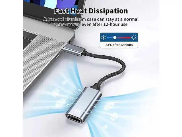 Alt view image 7 of 7 - Vszerda USB C to HD Adapter, High Speed USB Type-C to HD Adapter, Compatible with iPhone 15 Pro/Max, MacBook Pro/Air 2023, iPad Pro, iMac, S23, XPS 17, Surface Book 3 Pixelbook, Microsoft and More
