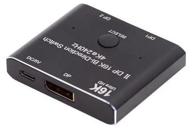 Main image of Vszerda DP Bi-Direction 2x1 Splitter DisplayPort 2.0 Switcher Box Selector Hub Support HDCP SST Extended 16K@60hz 4K@240hz Convertor Compatible with PC Monitor