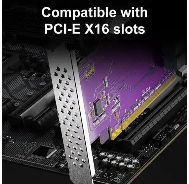 Alt view image 3 of 5 - Vszerda PCIe to SFF-8643 Adapter for U.2 NVMe SSD, PCIe 3.0 X16, Quad SFF-8643 Ports, SAS Adapter Card Support Windows 10/2016/2019, VMware ESXi 6/7, Linux 18/20/21, REHL/Cent0S 7/8 and More