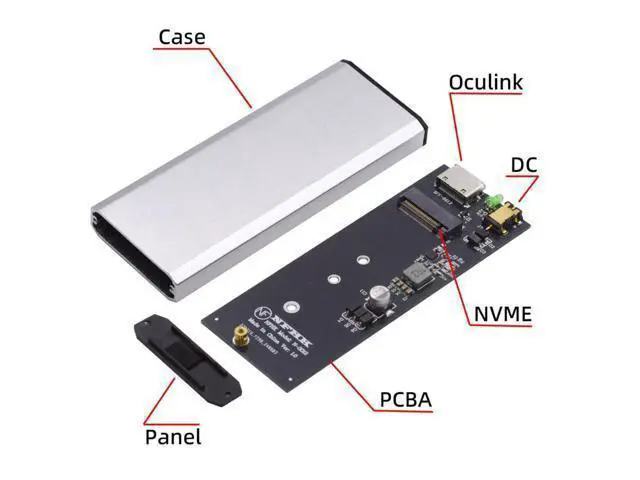 Alt view image 5 of 7 - Vszerda Oculink SFF-8612 SFF-8611 to M.2 M-Key NGFF to NVME PCIe SSD 2280 Portable SSD Enclosure Adapter for Mainboard PCI-E SSD