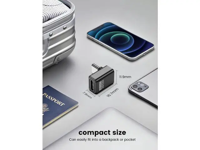 Alt view image 6 of 6 - Vszerda 3 Pack 240W USB C 90 Degree Adapter,USB C Right Angle Adapter,Support Dual 8K@60hz Video,Compatible with MacBook,Ipad,Thunderbolt 5/4/3, Phone,Steam Deck,Switch2/1,Black