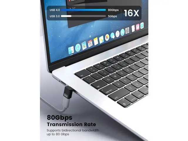 Alt view image 4 of 6 - Vszerda 3 Pack 240W USB C 90 Degree Adapter,USB C Right Angle Adapter,Support Dual 8K@60hz Video,Compatible with MacBook,Ipad,Thunderbolt 5/4/3, Phone,Steam Deck,Switch2/1,Black