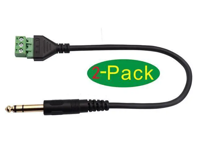 Alt view image 3 of 7 - Vszerda 6.35mm Screw Terminal Block Connector Cable 6.35mm 1/4 Inch Stereo Audio Male to 2 Pin/Way Female Bolt Screw Shield terminals Pluggable Microphone Type Adapter Cable30CM/2Packs 3-Pole/M