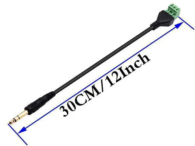 Alt view image 2 of 7 - Vszerda 6.35mm Screw Terminal Block Connector Cable 6.35mm 1/4 Inch Stereo Audio Male to 2 Pin/Way Female Bolt Screw Shield terminals Pluggable Microphone Type Adapter Cable30CM/2Packs 3-Pole/M