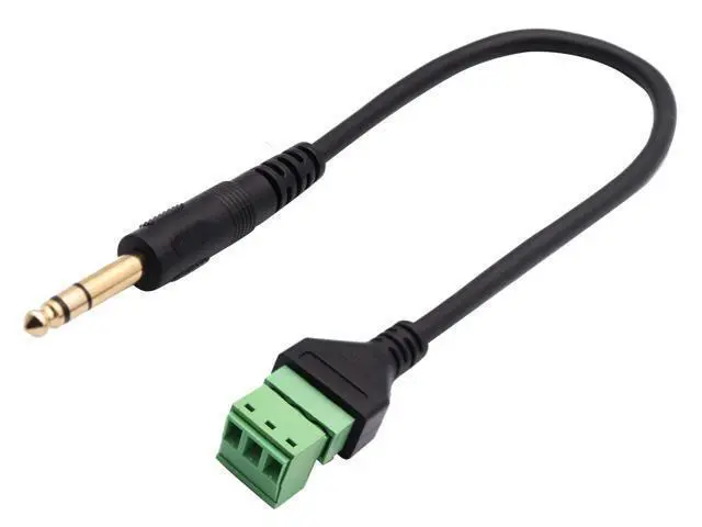 Alt view image 4 of 7 - Vszerda 6.35mm Screw Terminal Block Connector Cable 6.35mm 1/4 Inch Stereo Audio Male to 2 Pin/Way Female Bolt Screw Shield terminals Pluggable Microphone Type Adapter Cable30CM/2Packs 3-Pole/M