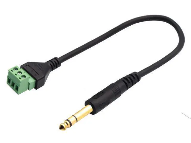 Alt view image 6 of 7 - Vszerda 6.35mm Screw Terminal Block Connector Cable 6.35mm 1/4 Inch Stereo Audio Male to 2 Pin/Way Female Bolt Screw Shield terminals Pluggable Microphone Type Adapter Cable30CM/2Packs 3-Pole/M